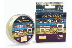 Леска плетеная "Sensor X8" 150м/0.23мм 11.36кг (#1.5-25Lb) цв. флуо желтый Леска плетеная "Sensor X8" 150м/0.23мм 11.36кг (#1.5-25Lb) цв. флуо желтый