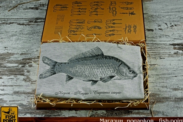 Футболка  "КАРП" серия "Сабанеев" (серая) Футболка  "КАРП" серия "Сабанеев" (серая)